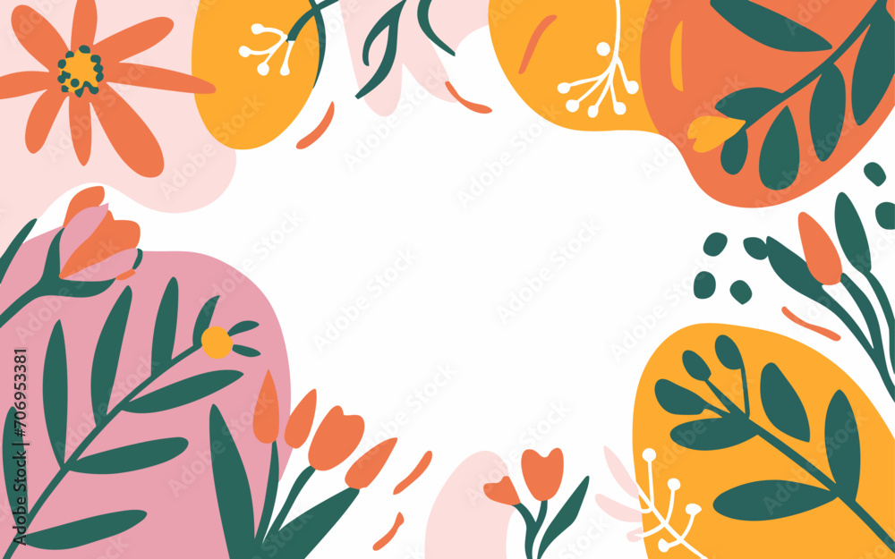 Floral abstract background poster. Good for fashion fabrics, postcards, email header, wallpaper, banner, events, covers, advertising, and more. Valentine's day, women's day, mother's day background.