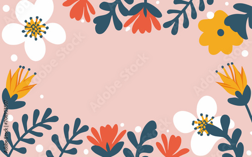 Floral abstract background poster. Good for fashion fabrics  postcards  email header  wallpaper  banner  events  covers  advertising  and more. Valentine s day  women s day  mother s day background.