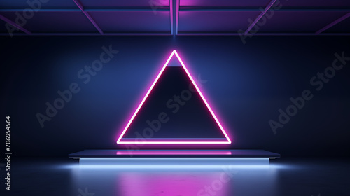 Neon podiums 3d background with podium. Podium scene. Abstract minimal scene 