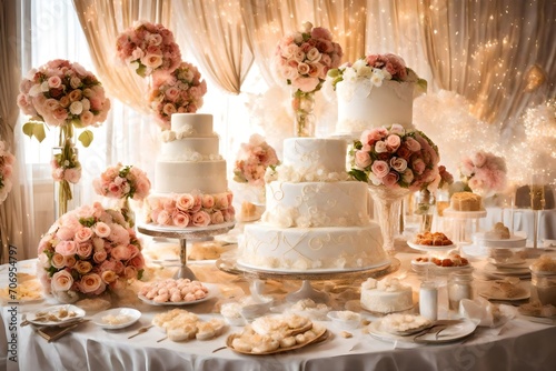 wedding cake with flowers