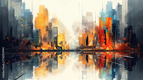 Abstract art of cityscape illustration