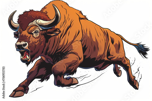 cartoon buffalo jumping