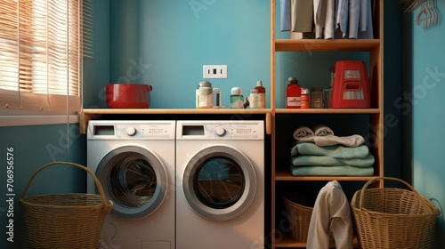 washing machine in front of the washing machine © Sania