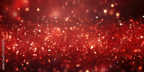 Banner with a background image of red sequins, Christmas background photo