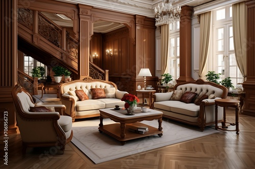 Representative interior with beautiful furniture