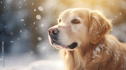 close-up portrait of a dog golden retriever labrador
