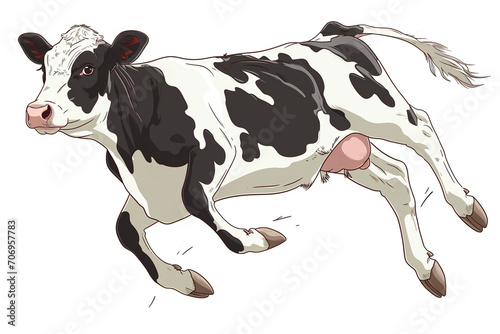 cartoon cow jumping