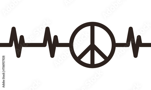 Peace sign heartbeat