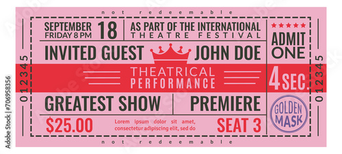 Wallpaper Mural Guest invitation tempalte. Retro show ticket design Torontodigital.ca