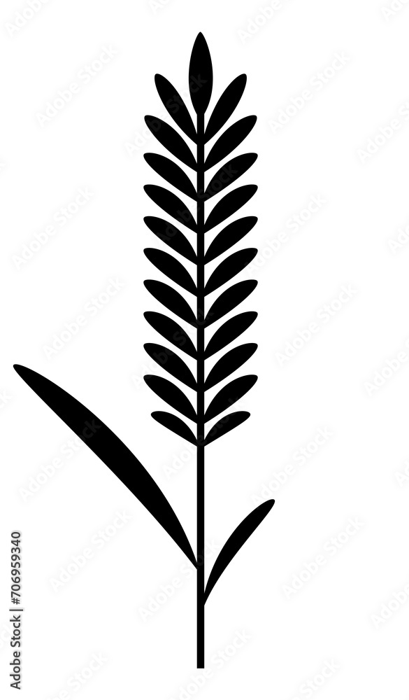 Wheat black symbol. Cereal grain crop icon