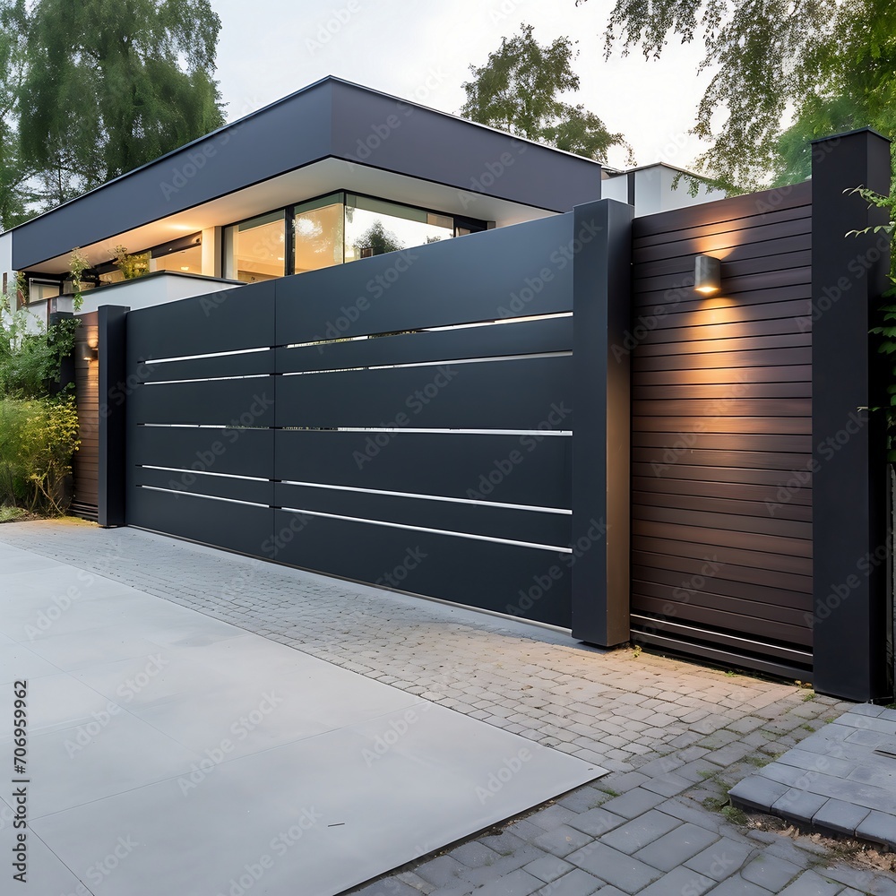 Wide automatic sliding gate with remote control. Wide automatic sliding gate with remote control.