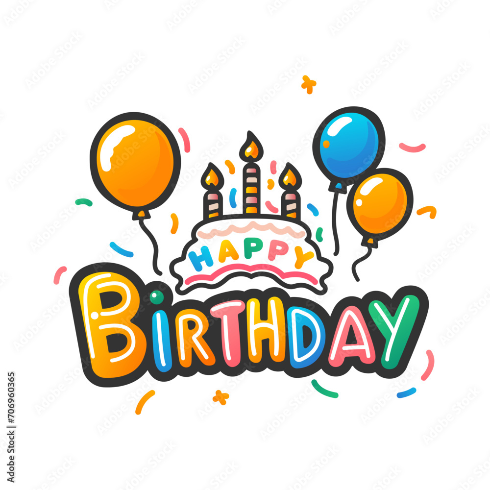 Fototapeta premium Celebrate your birthday background with beautiful balloons vector illustration.