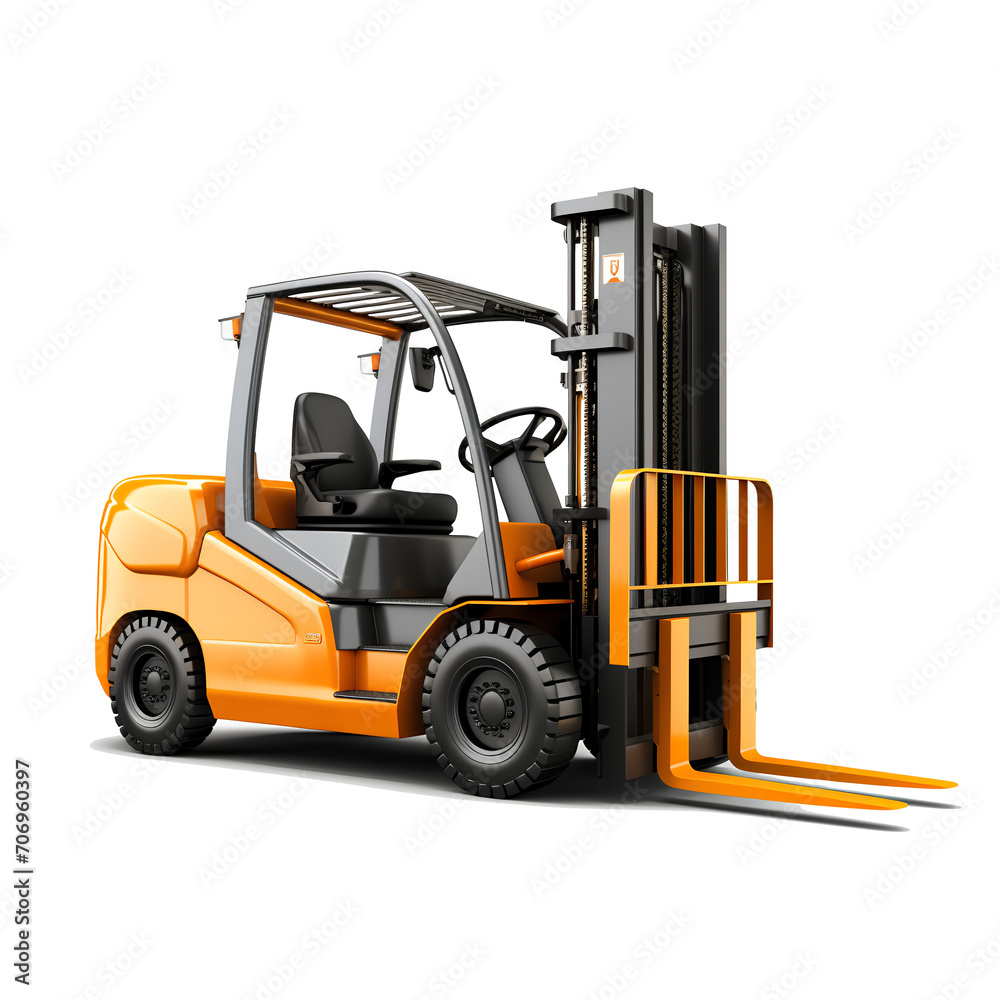 Forklift With Load, isolated on transparent background