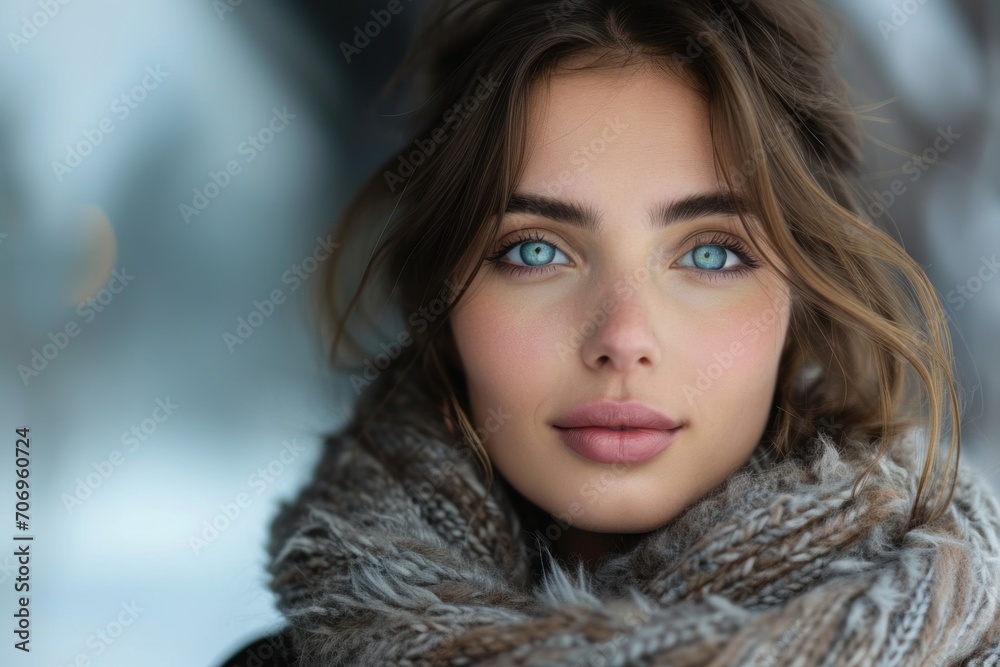 Portrait of a Beautiful Young woman with luxurious long hair looking into the camera. Portrait of a Beautiful Young woman with luxurious long hair looking into the camera.