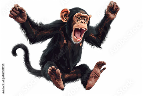 Fototapeta cartoon monkey jumping