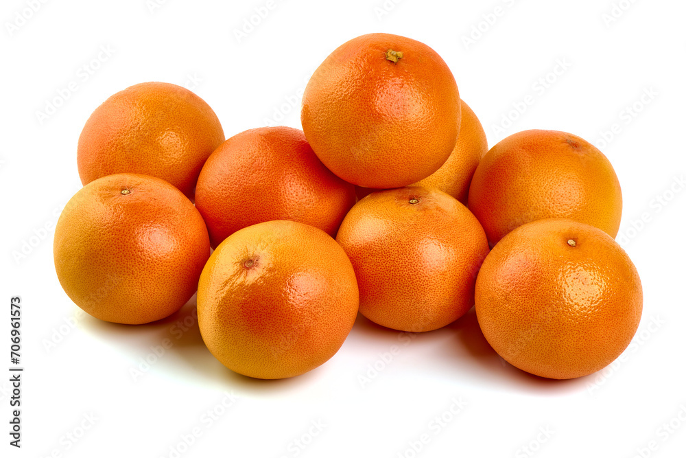 Red grapefruits, isolated on white background. Red grapefruits, isolated on white background.