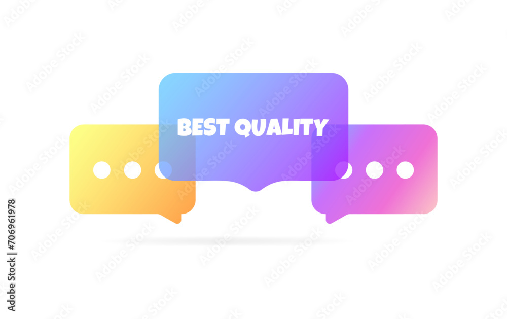 Best quality bubble. Flat, color, speech bubbles, best quality sign. Vector icon Best quality bubble. Flat, color, speech bubbles, best quality sign. Vector icon