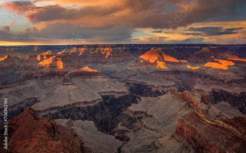 Stunning Sunset Clouds on the Canyon, Grand Canyon National Park, Arizona