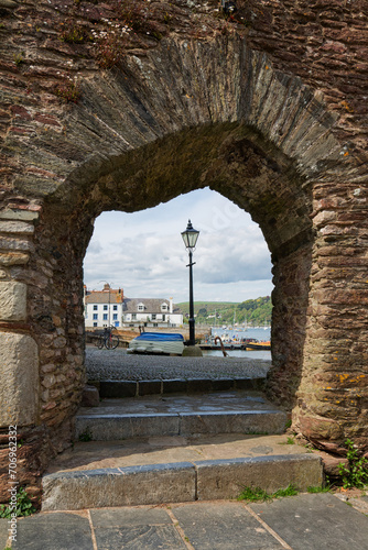 Kingswear through the wall at Dartmouth in Devon UK