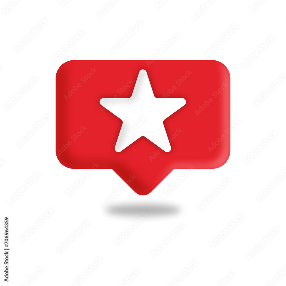 Star notification speech bubble, favorite Star notification speech bubble, favorite