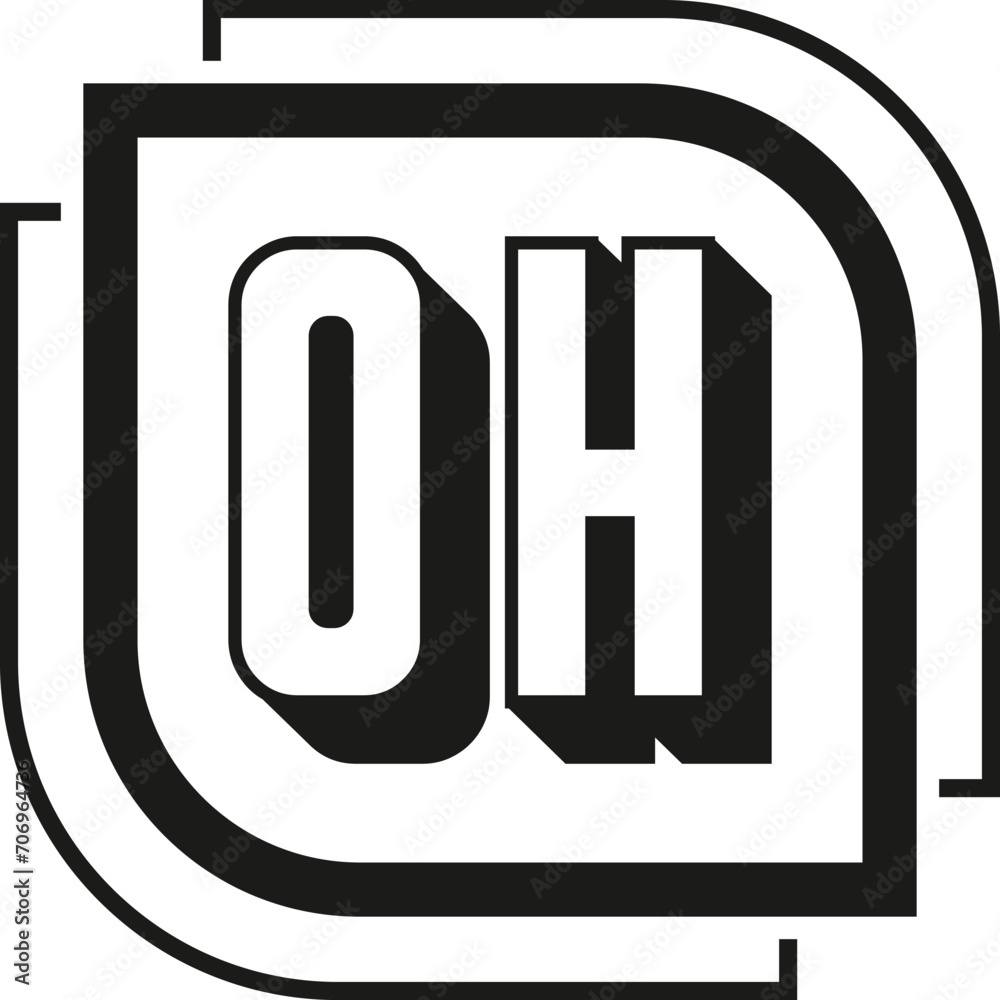 OH letter logo design on white background. OH logo. OH creative initials letter Monogram logo icon concept. OH letter design OH letter logo design on white background. OH logo. OH creative initials letter Monogram logo icon concept. OH letter design