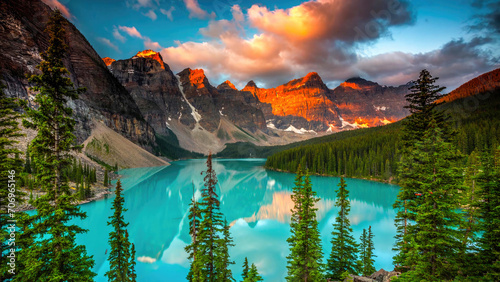 Moraine Lake in the rocky mountains