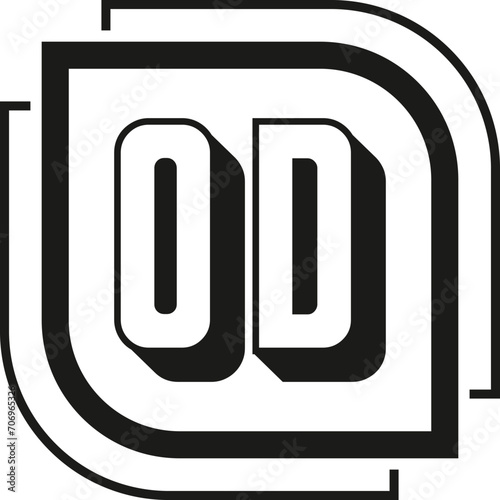 OD letter logo design on white background. OD logo. OD creative initials letter Monogram logo icon concept. OD letter design