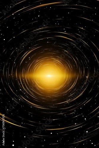 Starry Golden Yellow Galaxy Swirl Background