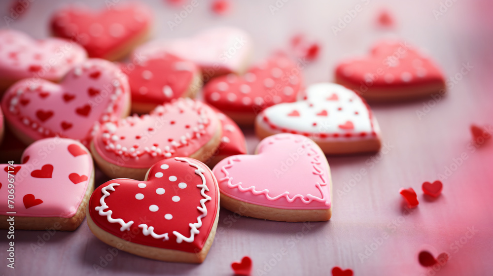 Delicious heart-shaped sugar cookies