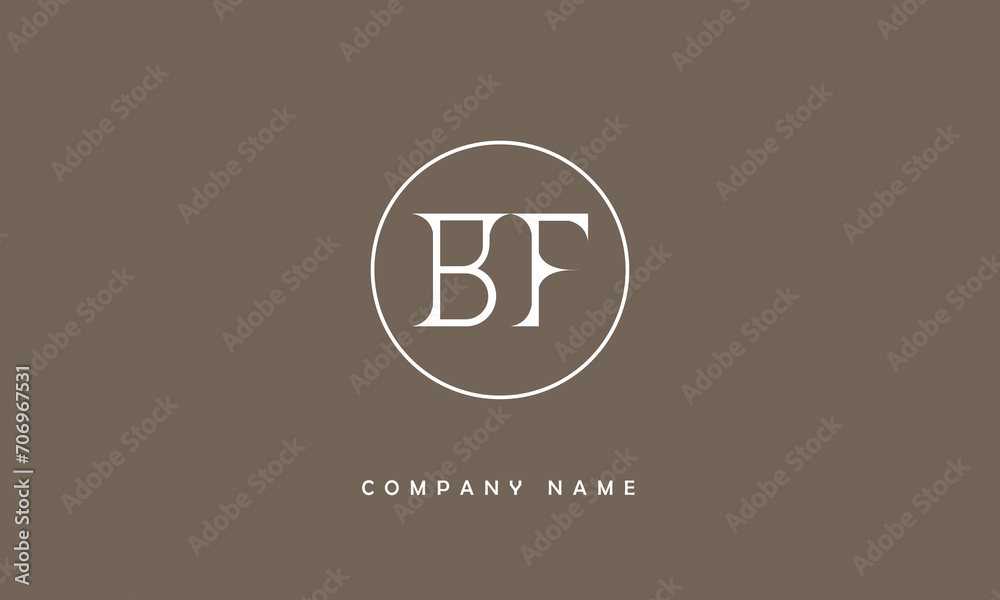 BF, FB, B, F Abstract Letters Logo Monogram