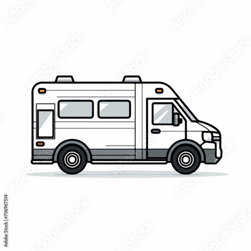 Ambulance in cartoon, doodle style. Isolated 2d vector illustration in logo, icon, sketch style, Eps 10. AI Generative