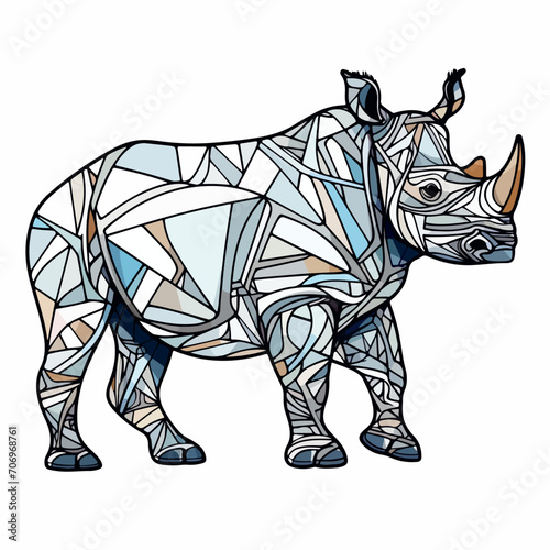 Rhinoceros in cartoon, doodle style. Image for t shirt. Isolated 2d vector illustration in logo, icon, sketch style, Eps 10. AI Generative © Anton