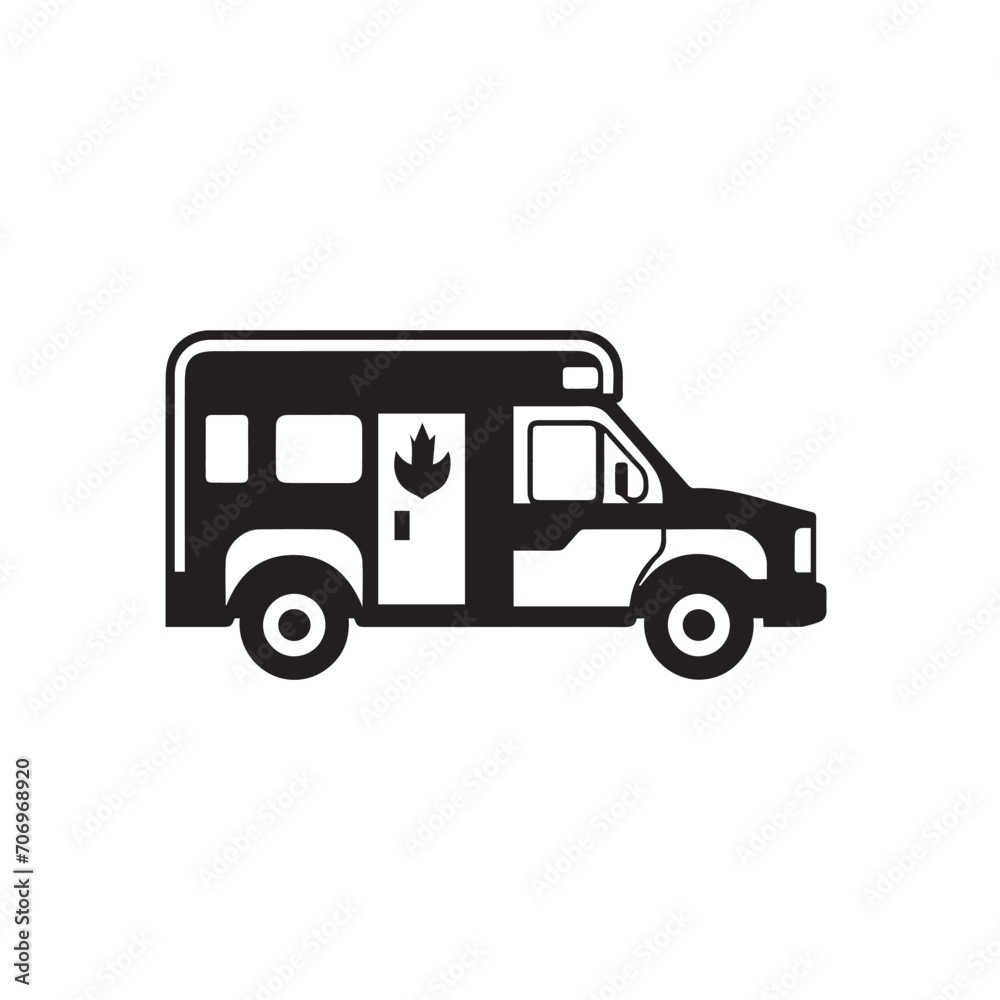 Ambulance in cartoon, doodle style. Isolated 2d vector illustration in logo, icon, sketch style, Eps 10, black and white. AI Generative Ambulance in cartoon, doodle style. Isolated 2d vector illustration in logo, icon, sketch style, Eps 10, black and white. AI Generative