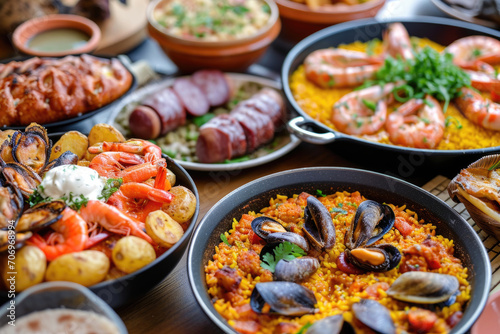 Spanish local foods, from patatas bravas to succulent chorizo bites and paella