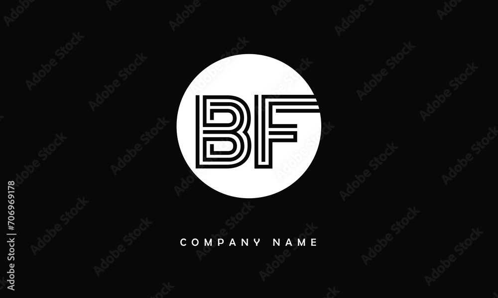BF, FB, B, F Abstract Letters Logo Monogram BF, FB, B, F Abstract Letters Logo Monogram