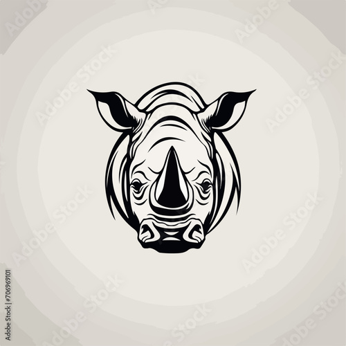 Rhinoceros in cartoon  doodle style. Image for t shirt. Isolated 2d vector illustration in logo  icon  sketch style  Eps 10. AI Generative