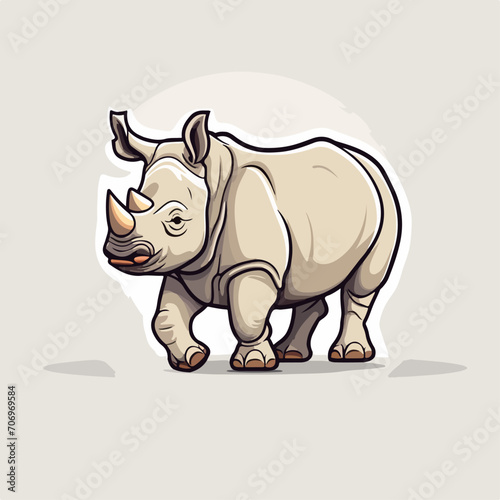 Rhinoceros in cartoon  doodle style. Image for t shirt. Isolated 2d vector illustration in logo  icon  sketch style  Eps 10. AI Generative