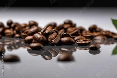Coffee beans on clear background. Generative AI