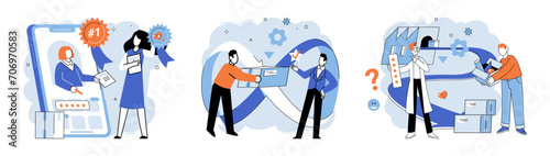 Quality control. Vector illustration. Safety checks are performed to mitigate potential risks The examination product involves thorough inspections The quality control concept emphasizes importance