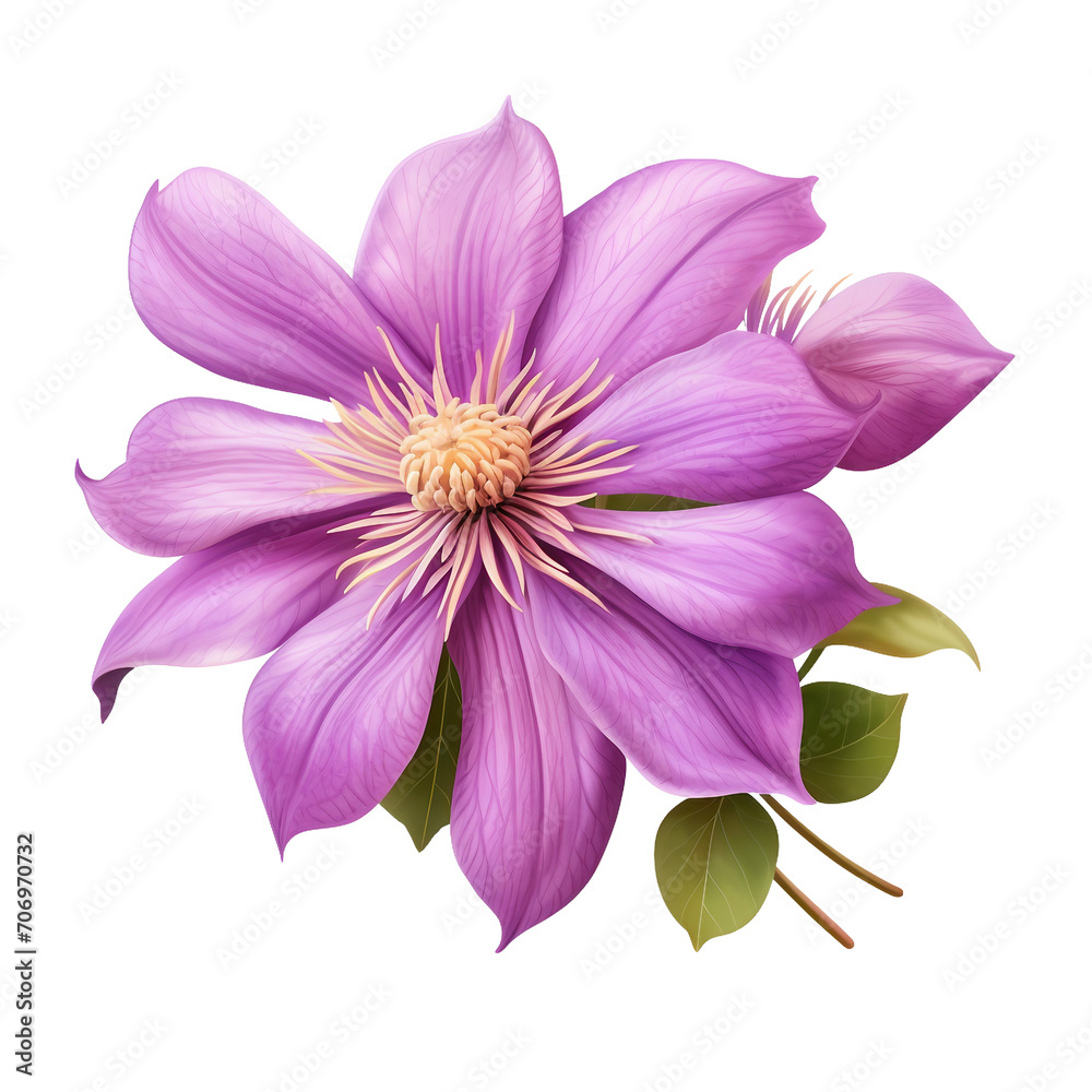 Clematis flower on a transparent background, PNG