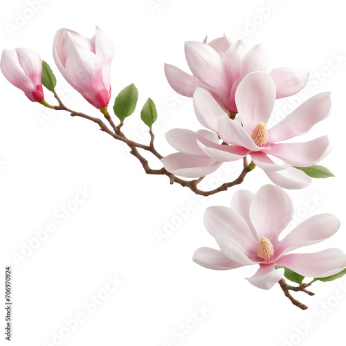 Magnolia flower on a transparent background