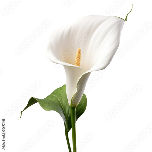 White Calla Lily flower on a transparent background