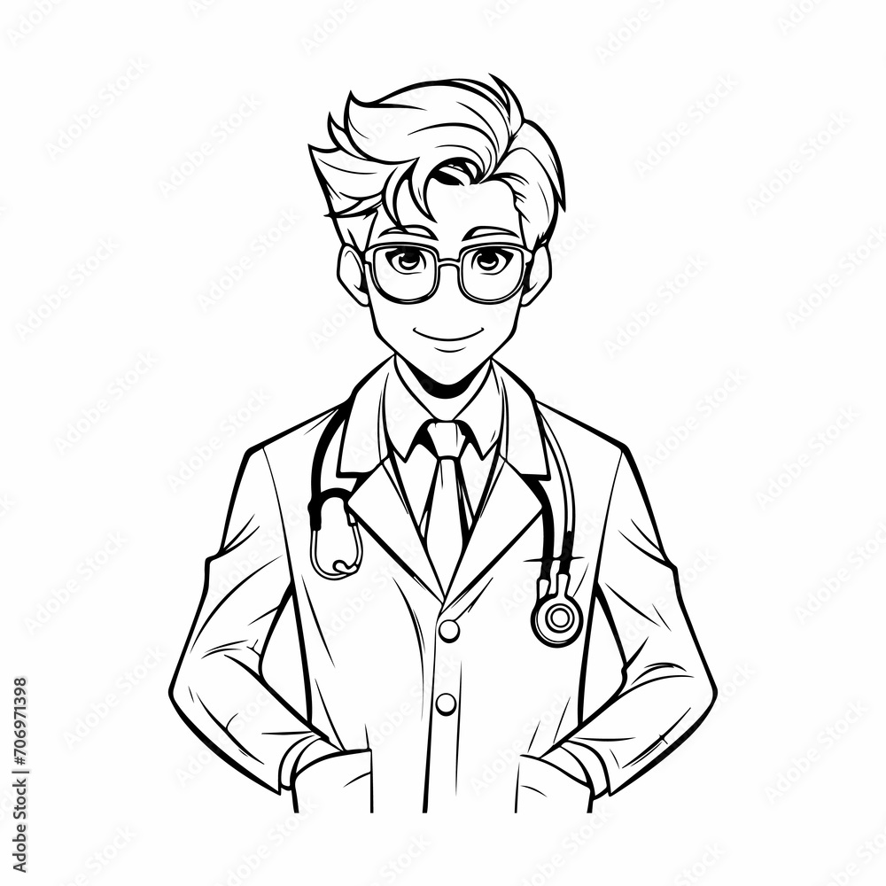 hand drawn sketched art of a male doctor generative ai hand drawn sketched art of a male doctor generative ai