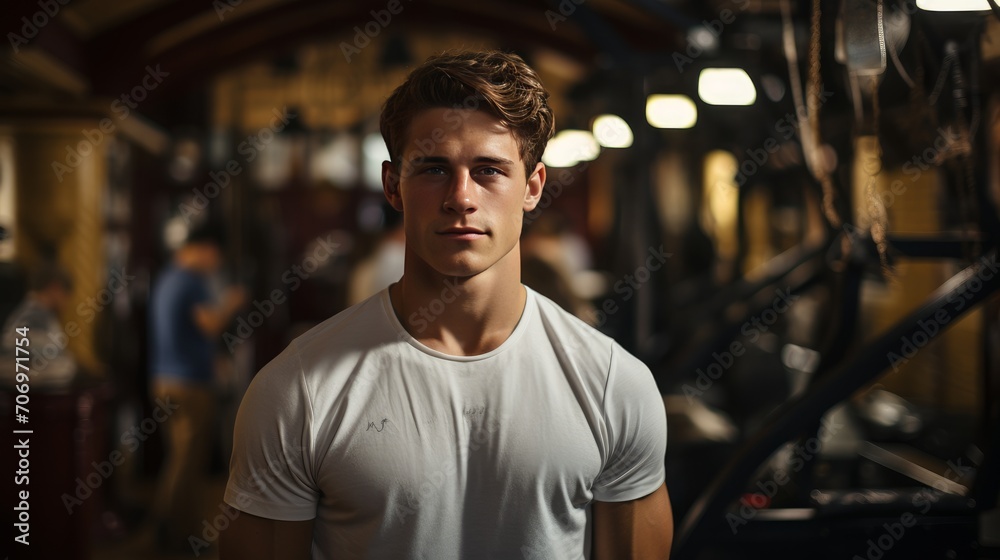young man keeping his physique in good shape with exercises young man keeping his physique in good shape with exercises