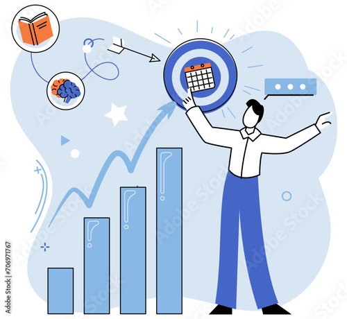 Personal growth. Vector illustration. Growing as individual involves discovering and nurturing ones unique personality Motivation and mindset are essential for personal growth and self transformation