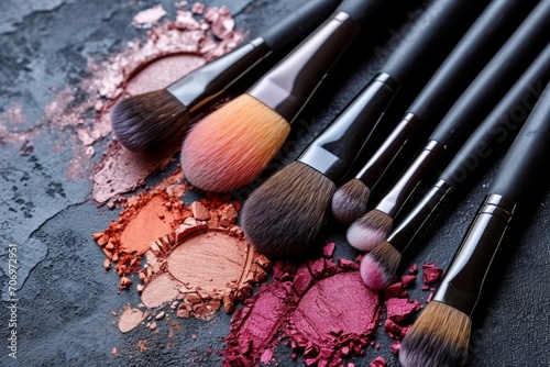 Close-up, Professional Makeup brushes background