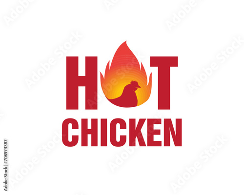 creative hot chicken logo design template