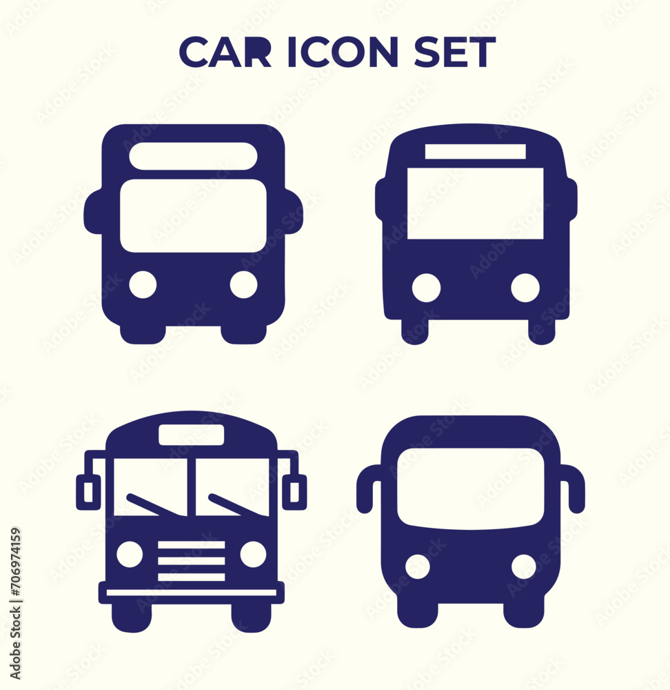 Car bus logo or icon set