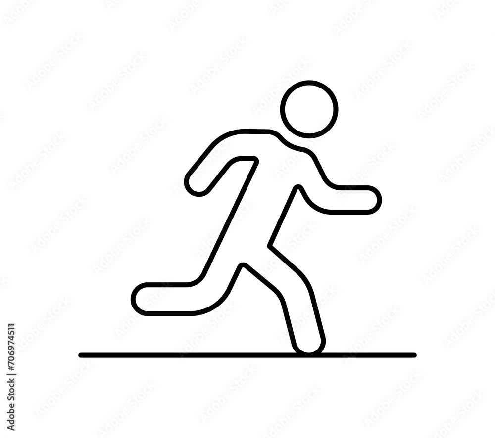 Running man icon. Outline, silhouette of a running man, running man. Vector icon Running man icon. Outline, silhouette of a running man, running man. Vector icon