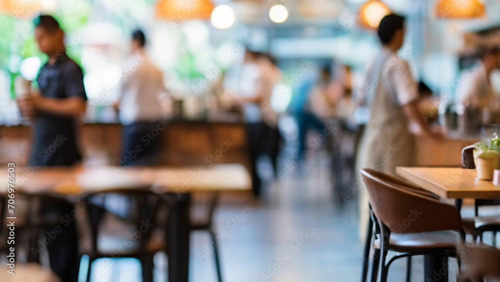 Blurred coffee shop or cafe restaurant, Blurred restaurant background with some people and chefs and waiters working. Blurred coffee shop or cafe restaurant, Blurred restaurant background with some people and chefs and waiters working.